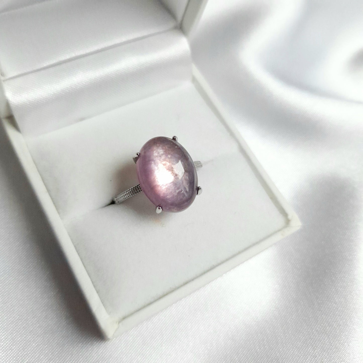 Gem Lepidolite Crystal Ring