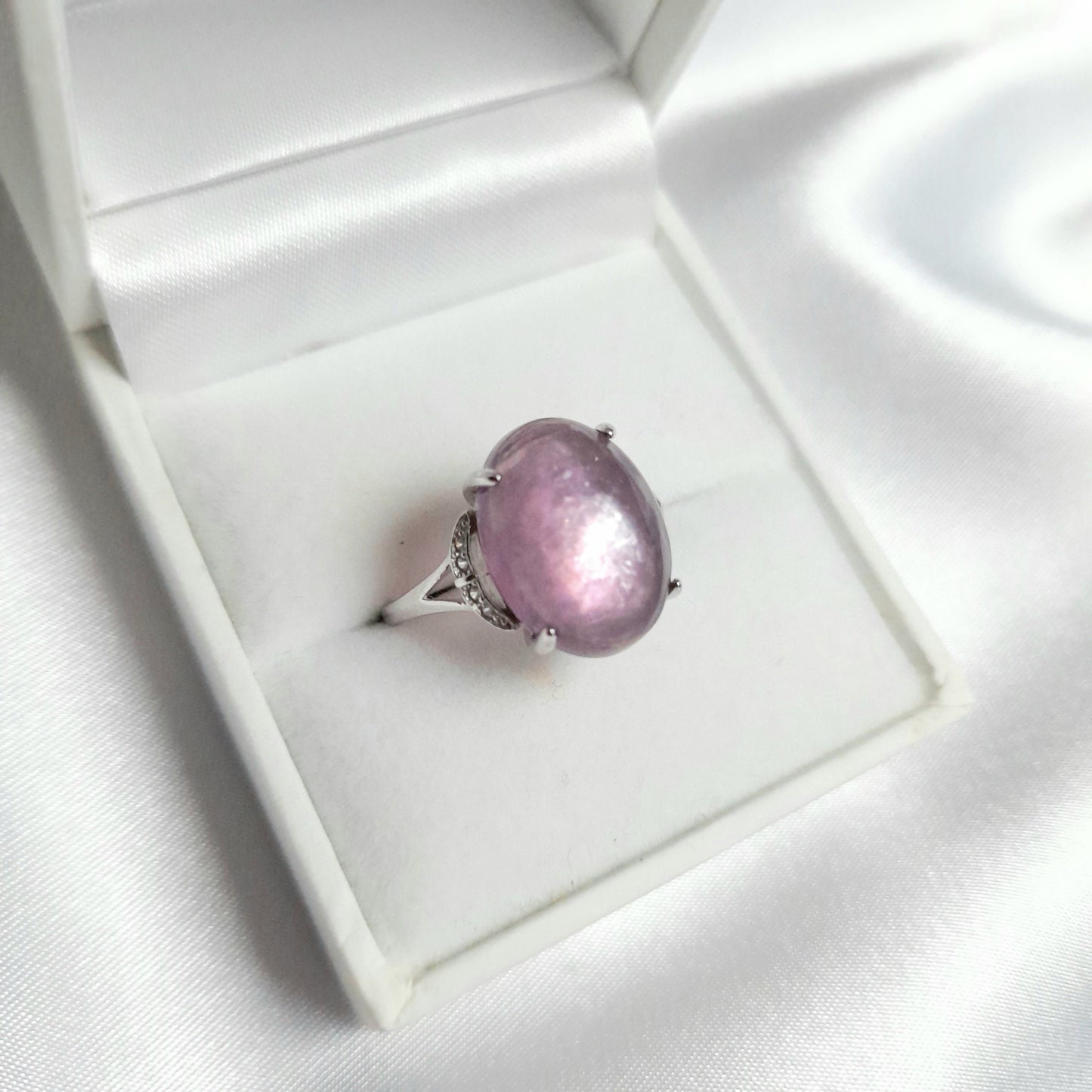 Gem Lepidolite Crystal Ring