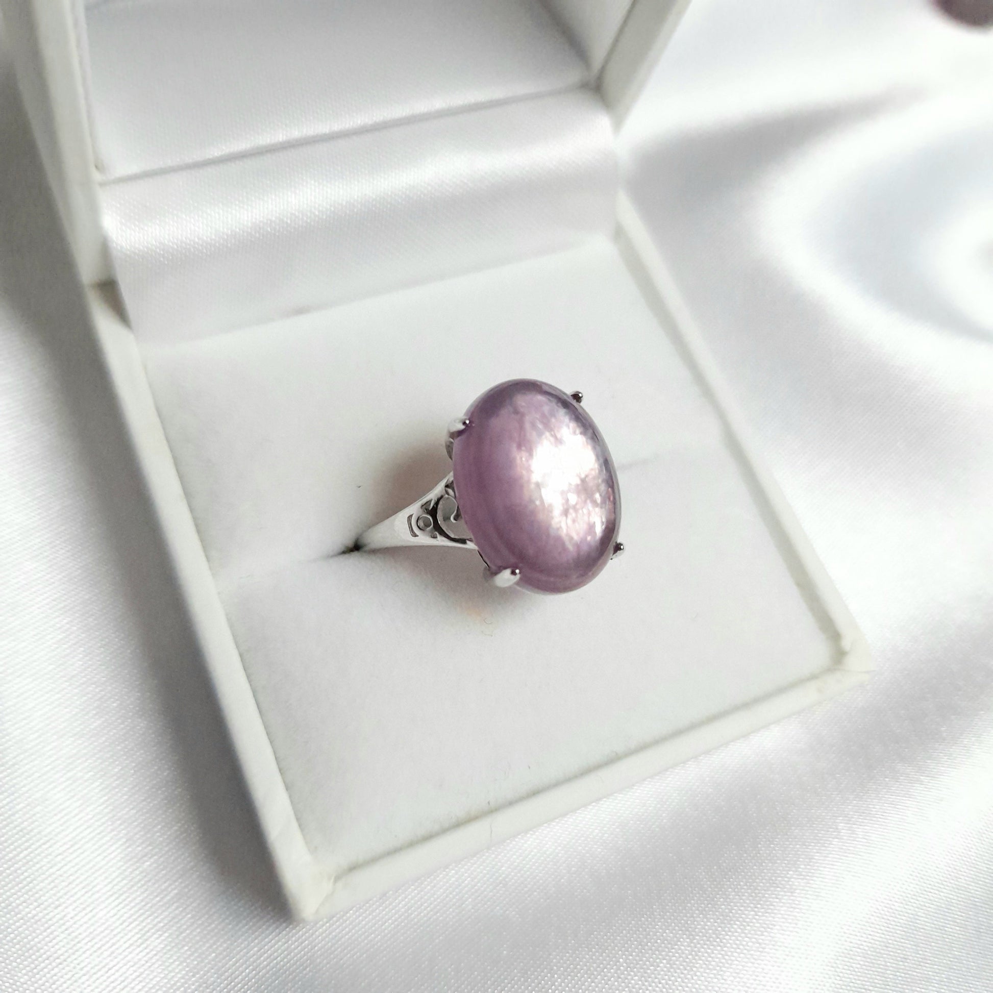 Gem Lepidolite Crystal Ring