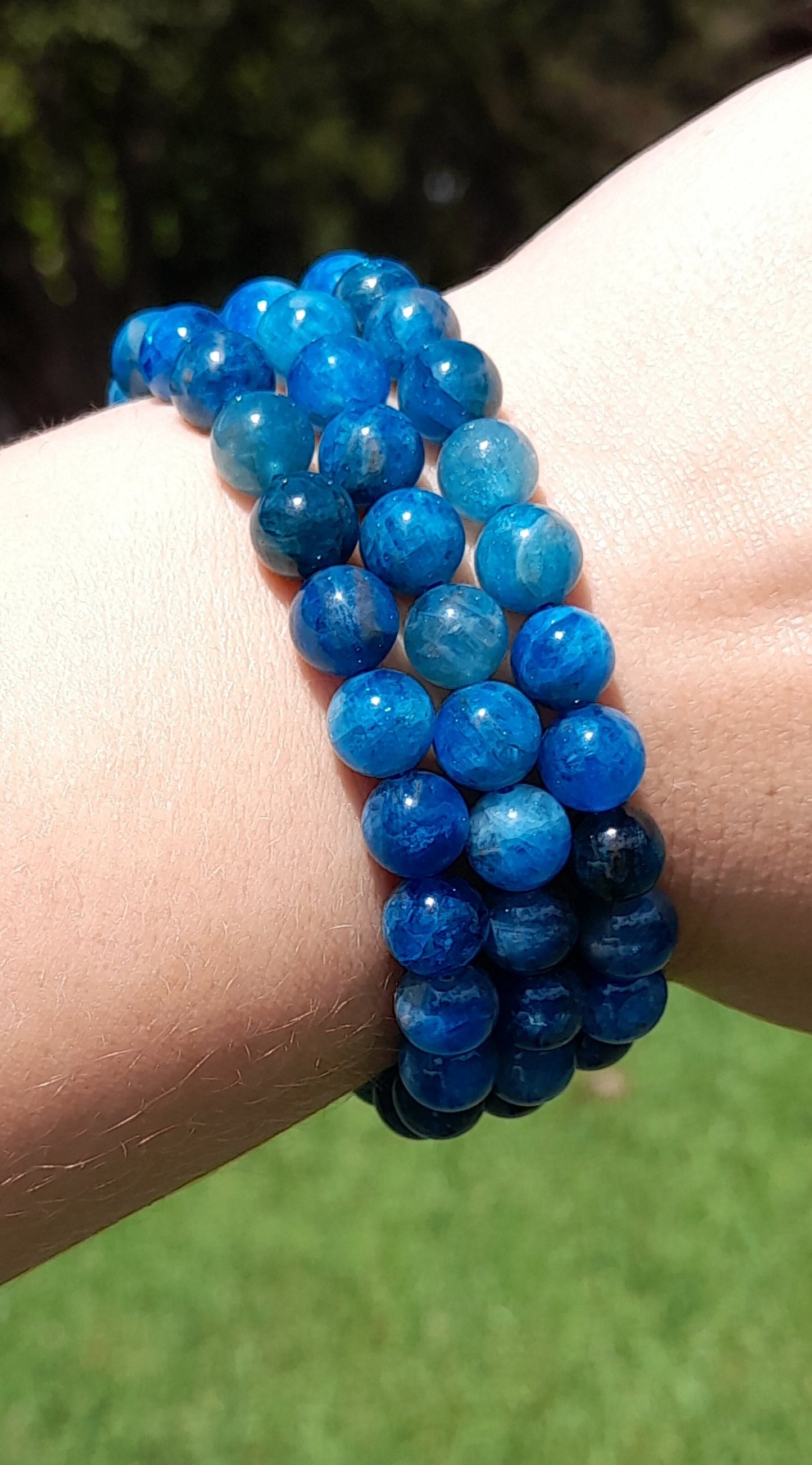 blue crystal - powerful blue crystal - blue apatite crystal bracelet - blue apatite crystal bracelet for sale - blue apatite crystal bracelet sydney - blue apatite crystal bracelet Australia