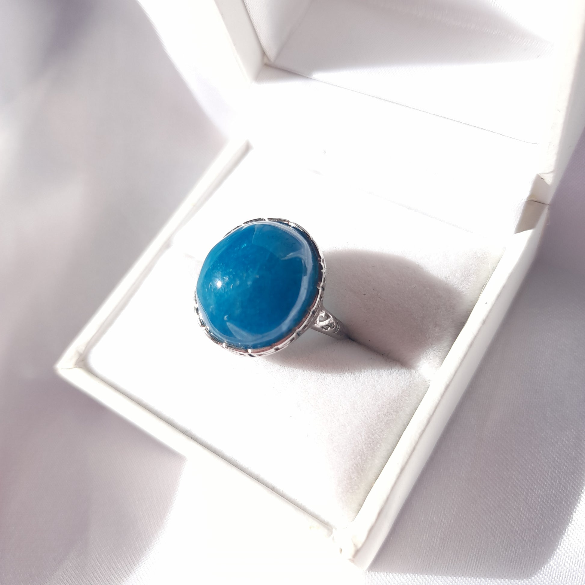 Blue Apatite Crystal Ring - Blue Apatite Crystal Ring Australia - Blue Apatite Crystal Ring Sydney - Blue Apatite Crystal Ring For Sale - Adjustable Crystal Ring