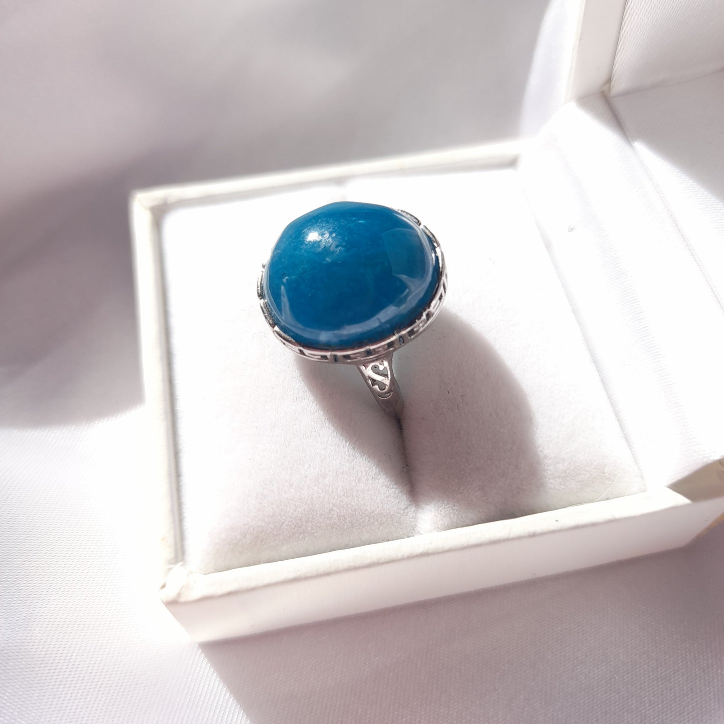 Blue Apatite Crystal Ring - Blue Apatite Crystal Ring Australia - Blue Apatite Crystal Ring Sydney - Blue Apatite Crystal Ring For Sale - Adjustable Crystal Ring