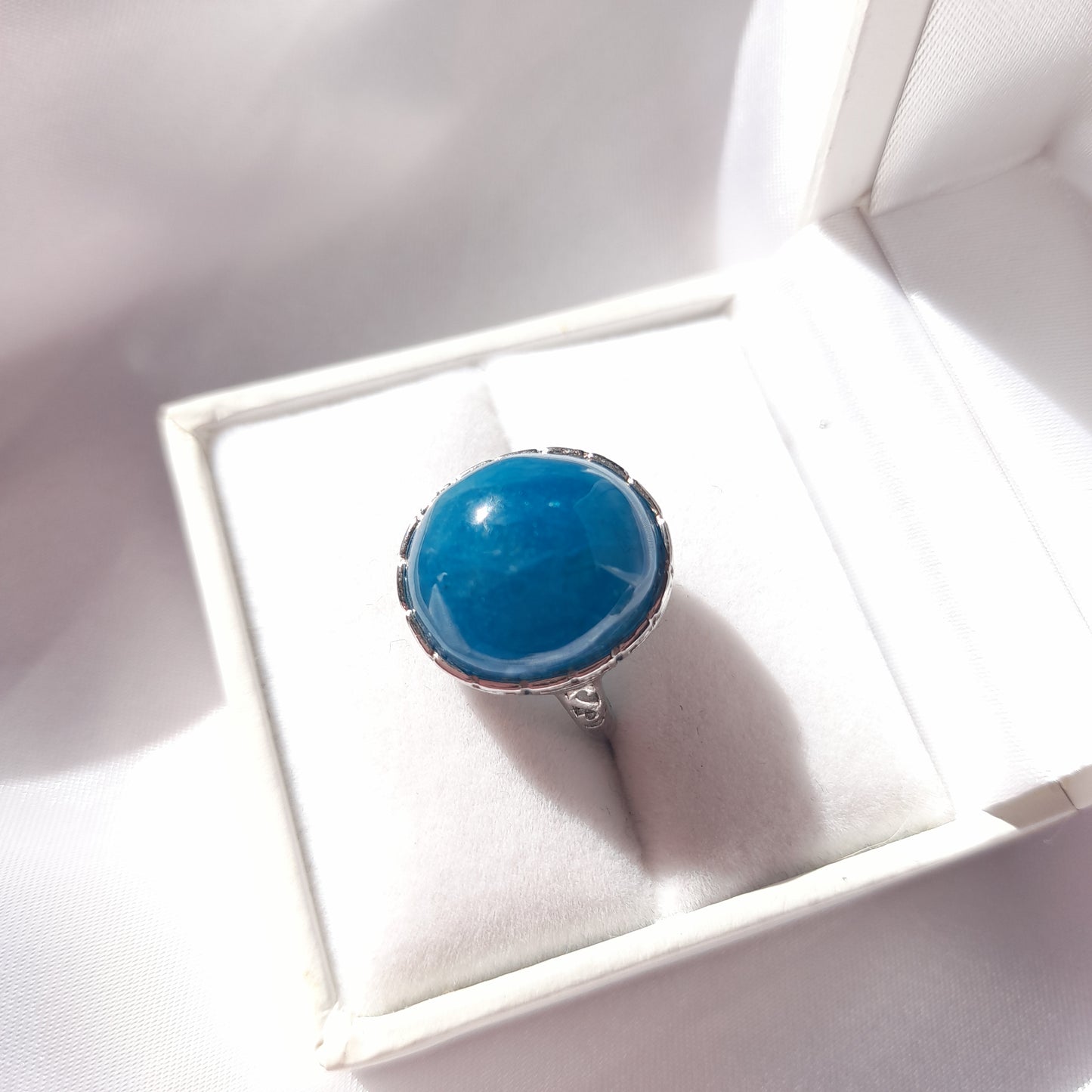 Blue Apatite Crystal Ring - Blue Apatite Crystal Ring Australia - Blue Apatite Crystal Ring Sydney - Blue Apatite Crystal Ring For Sale - Adjustable Crystal Ring