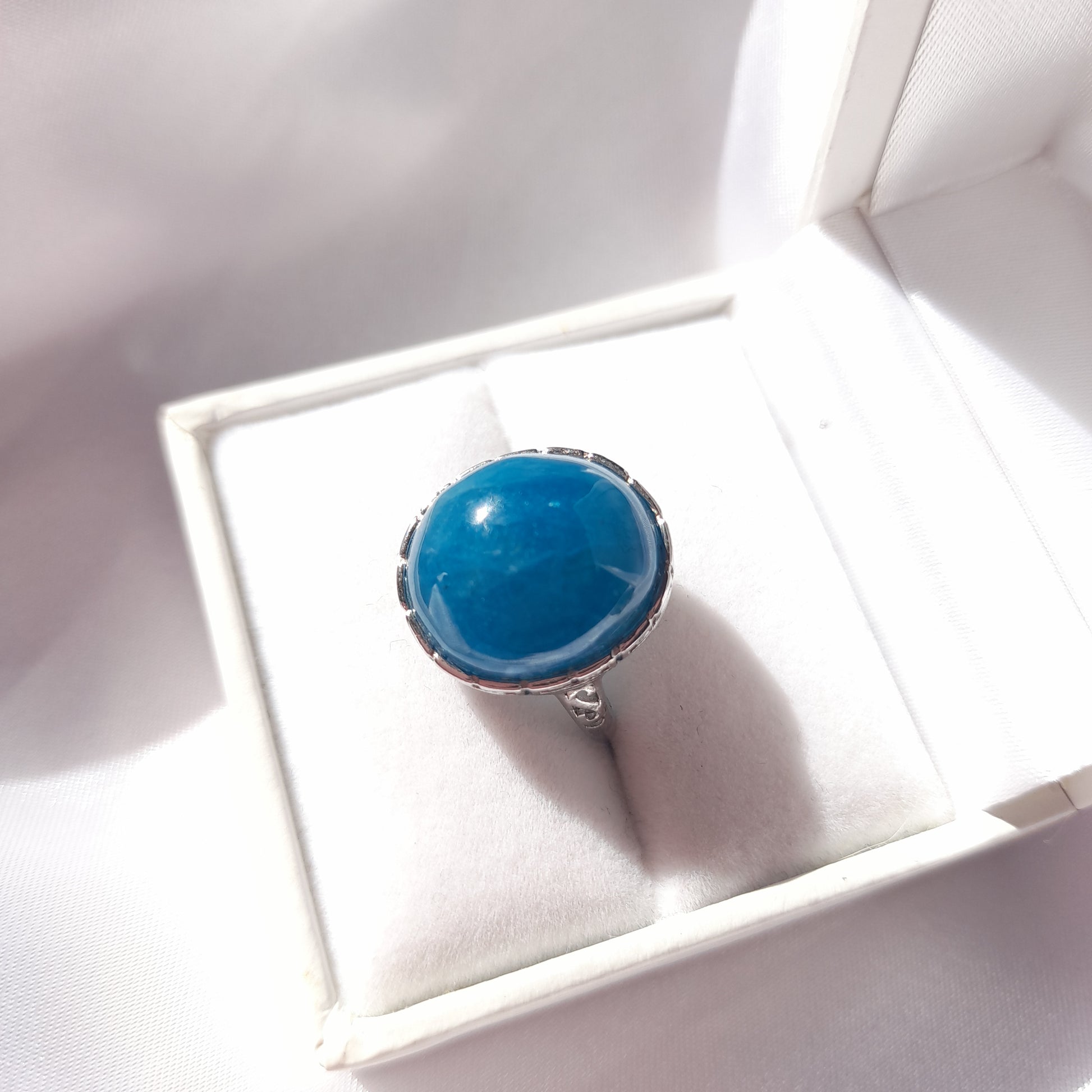 Blue Apatite Crystal Ring - Blue Apatite Crystal Ring Australia - Blue Apatite Crystal Ring Sydney - Blue Apatite Crystal Ring For Sale - Adjustable Crystal Ring