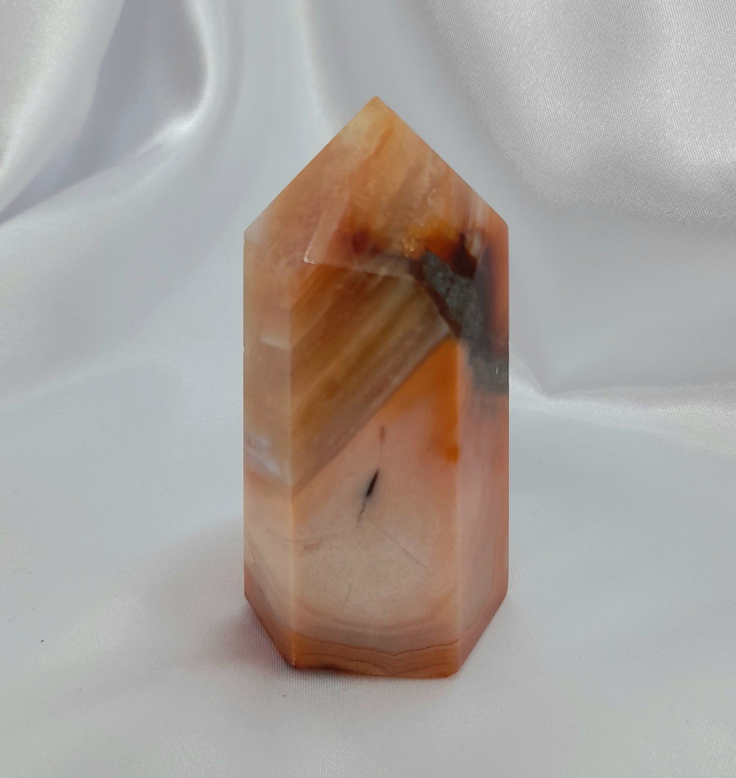 Peach Carnelian Crystal Point - Peach Carnelian Crystal Point Australia - Orange and White Carnelian Crystal Point Sydney - Peach Carnelian Crystal Point for sale