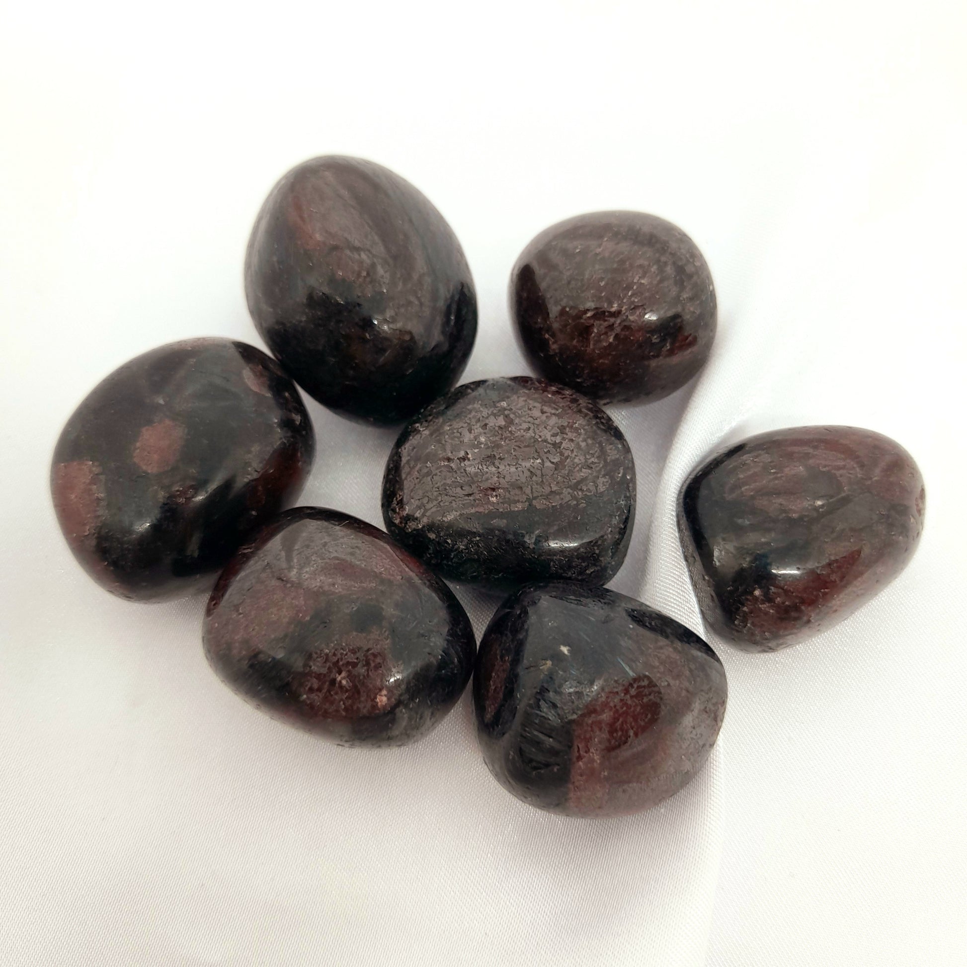 Garnet in Arfvedsonite Crystal  Tumbled Stone Australia - Unique Crystals Australia - Unique Crystals Sydney - Unique Crystals for sale - Unique crystals near me