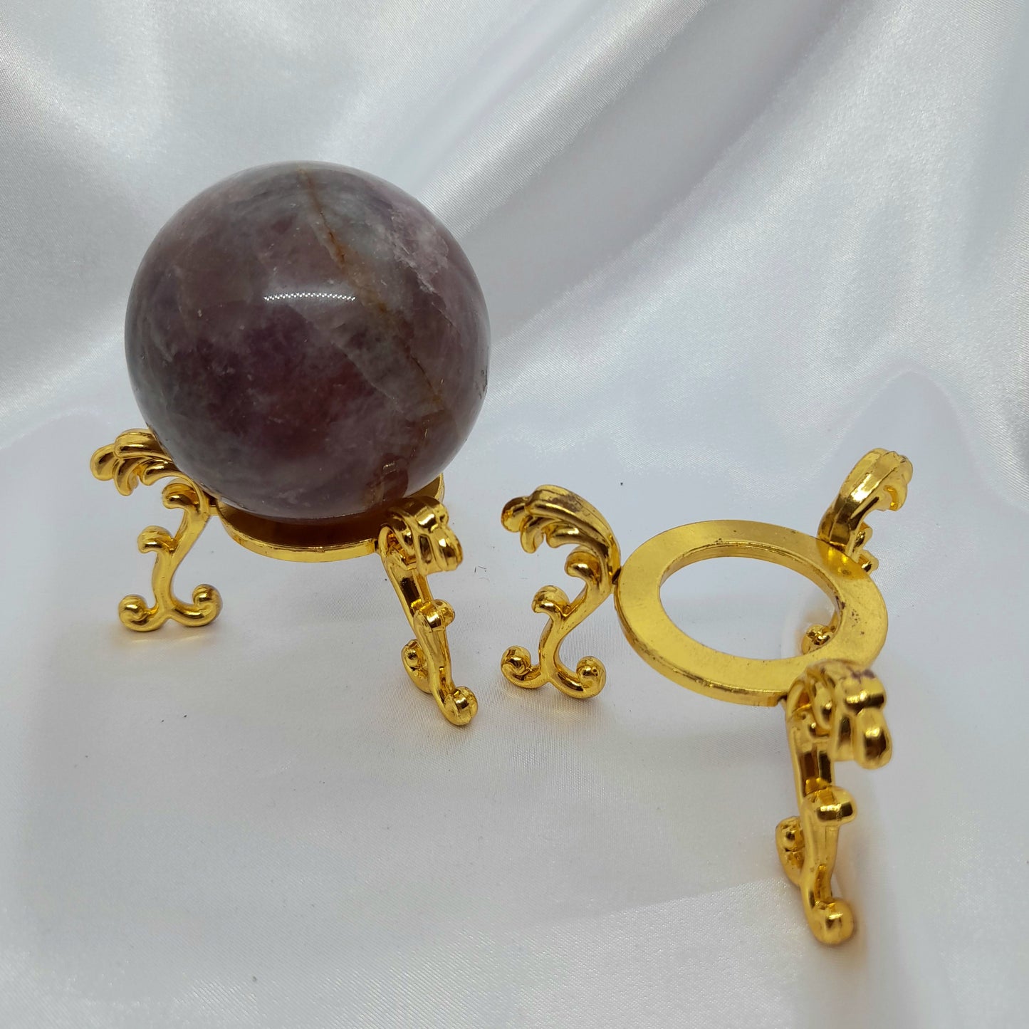 Decorative crystal sphere on stand, mystical home accent, affordable enchantment for any space.