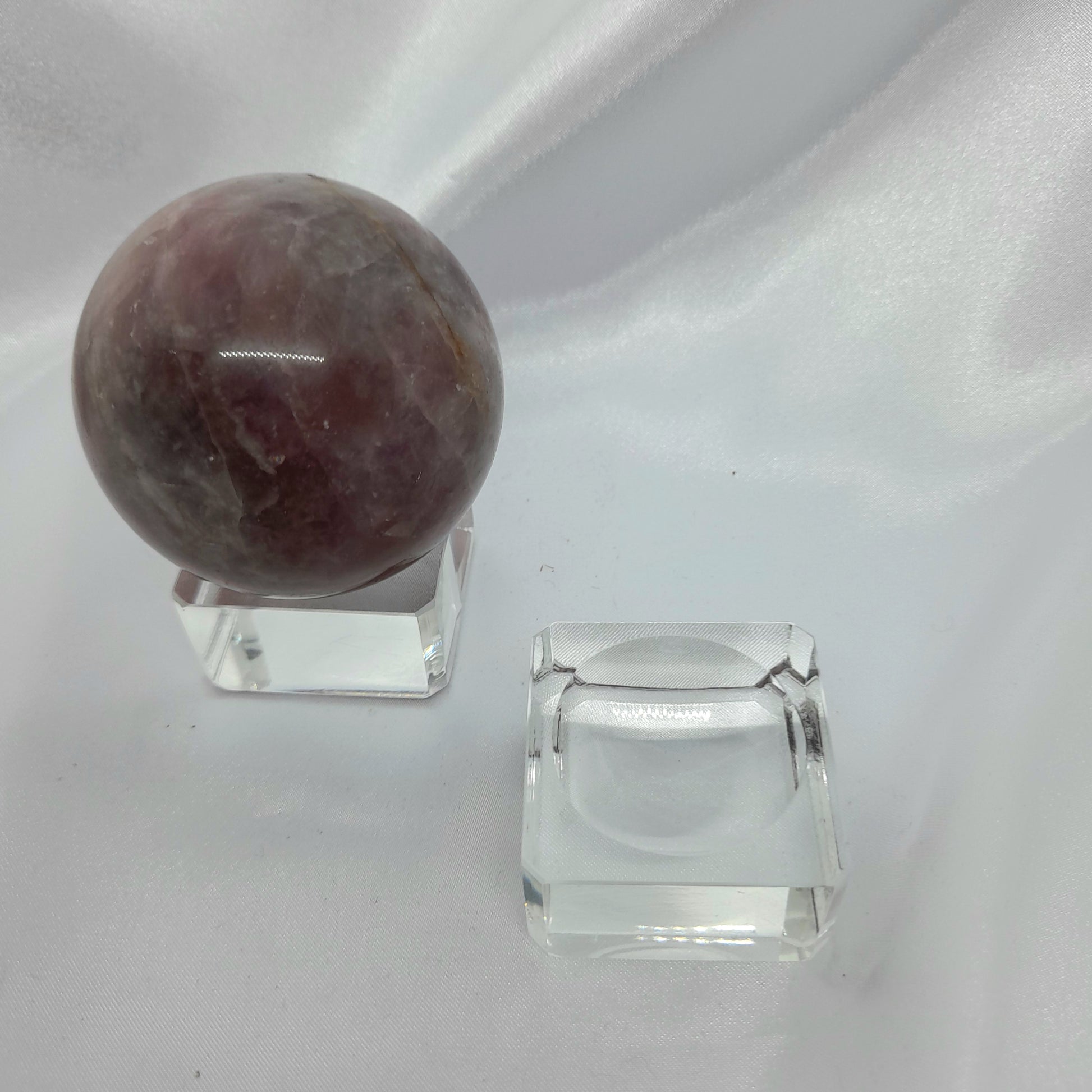 Decorative crystal sphere on stand, mystical home accent, affordable enchantment for any space.