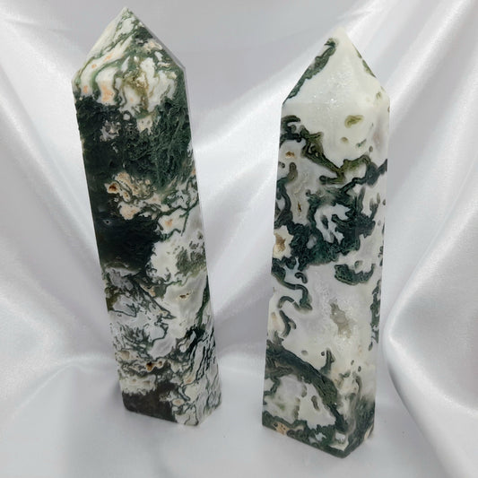 Larger Moss agate crystal tower - Green crystal - Moss agate crystal Australia - Moss agate crystal  sydney - Moss agate crystal online - Buy Moss agate crystal