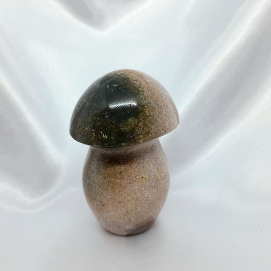 Ocean jasper mushroom - mushroom crystal carving - crystal mushroom - mushroom crystal