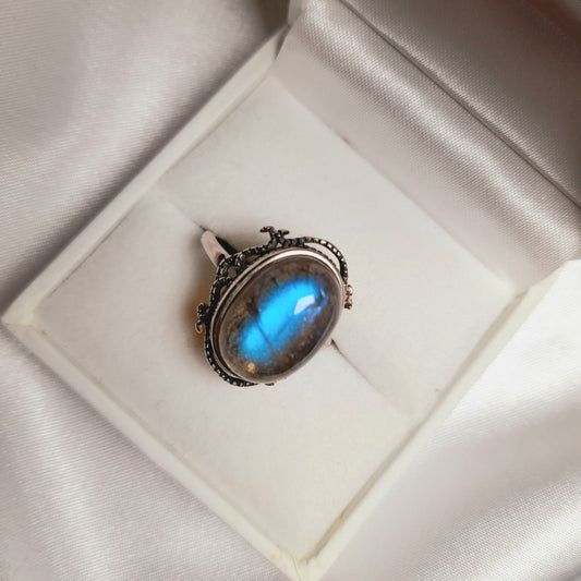 Labradorite Crystal Ring