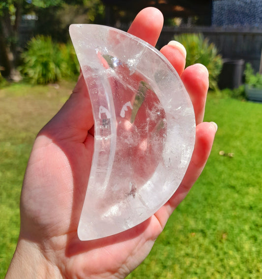 Clear Quartz Moon Bowl - 1 LEFT - openmindedjourney