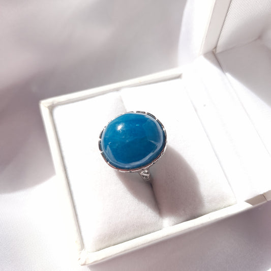 Blue Apatite Crystal Ring - Blue Apatite Crystal Ring Australia - Blue Apatite Crystal Ring Sydney - Blue Apatite Crystal Ring For Sale - Adjustable Crystal Ring
