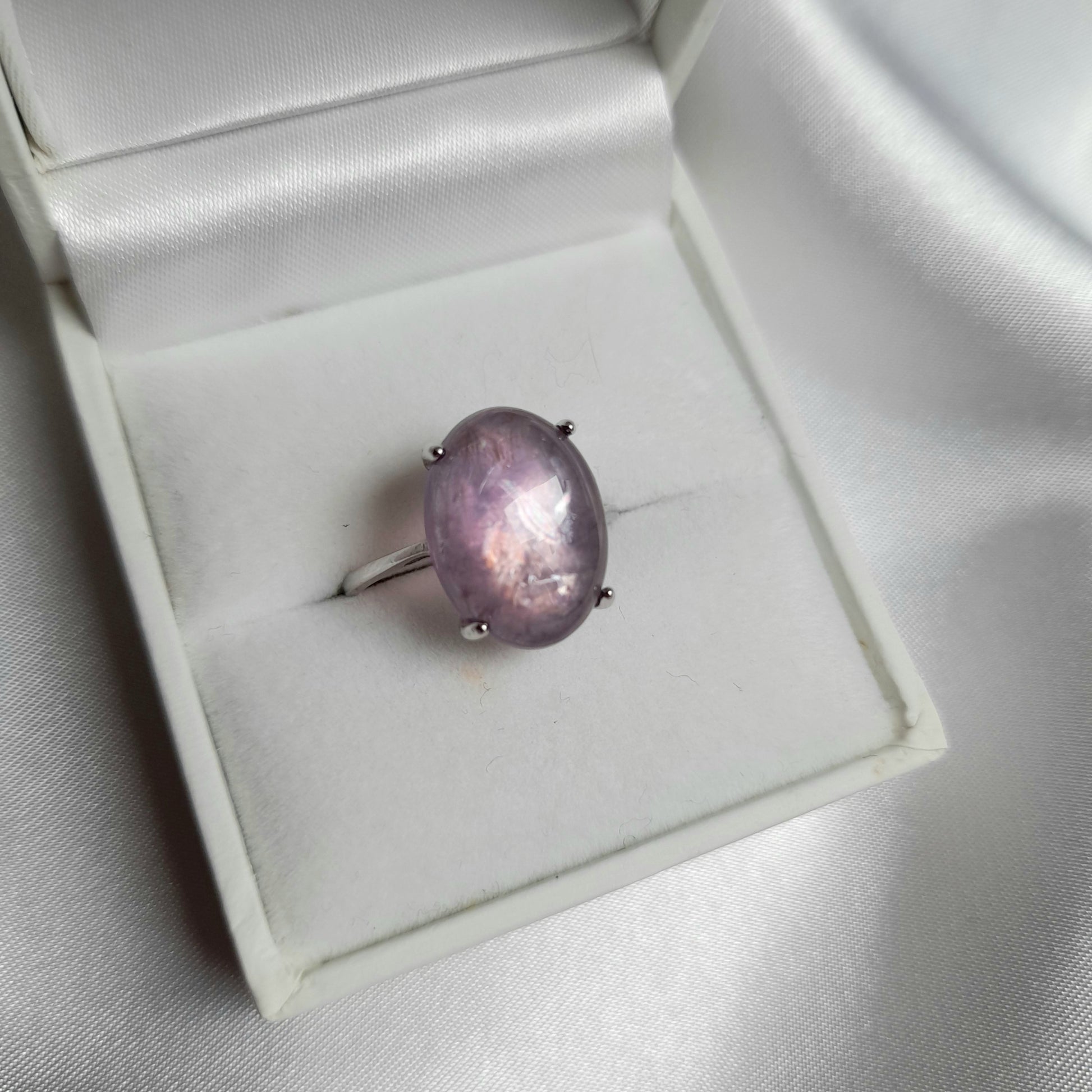 Gem Lepidolite Crystal Ring