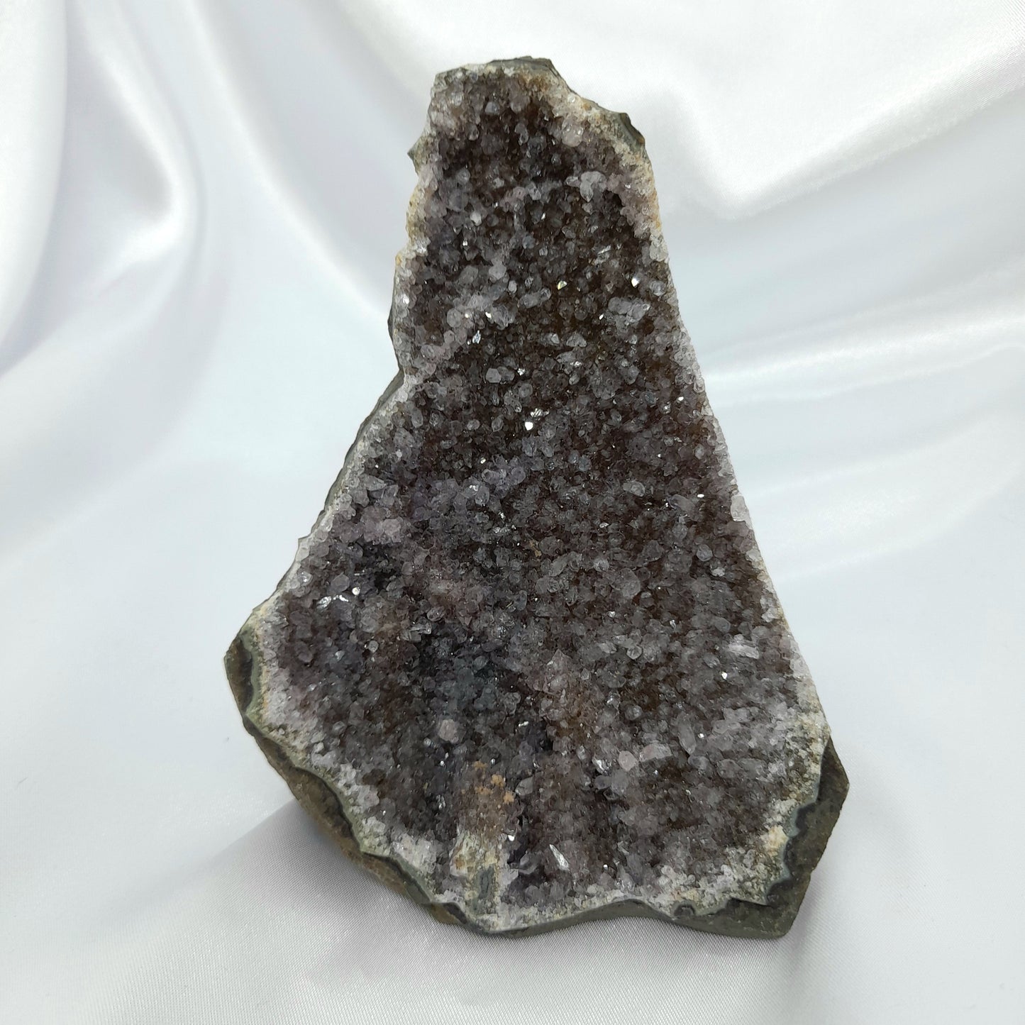 Amethyst Cave - Amethyst Cave Brown and Purple Crystal Formation, 11cm Height - Natural Elegance for Spiritual Tranquility and Home Decor Energized by Earth's Power.