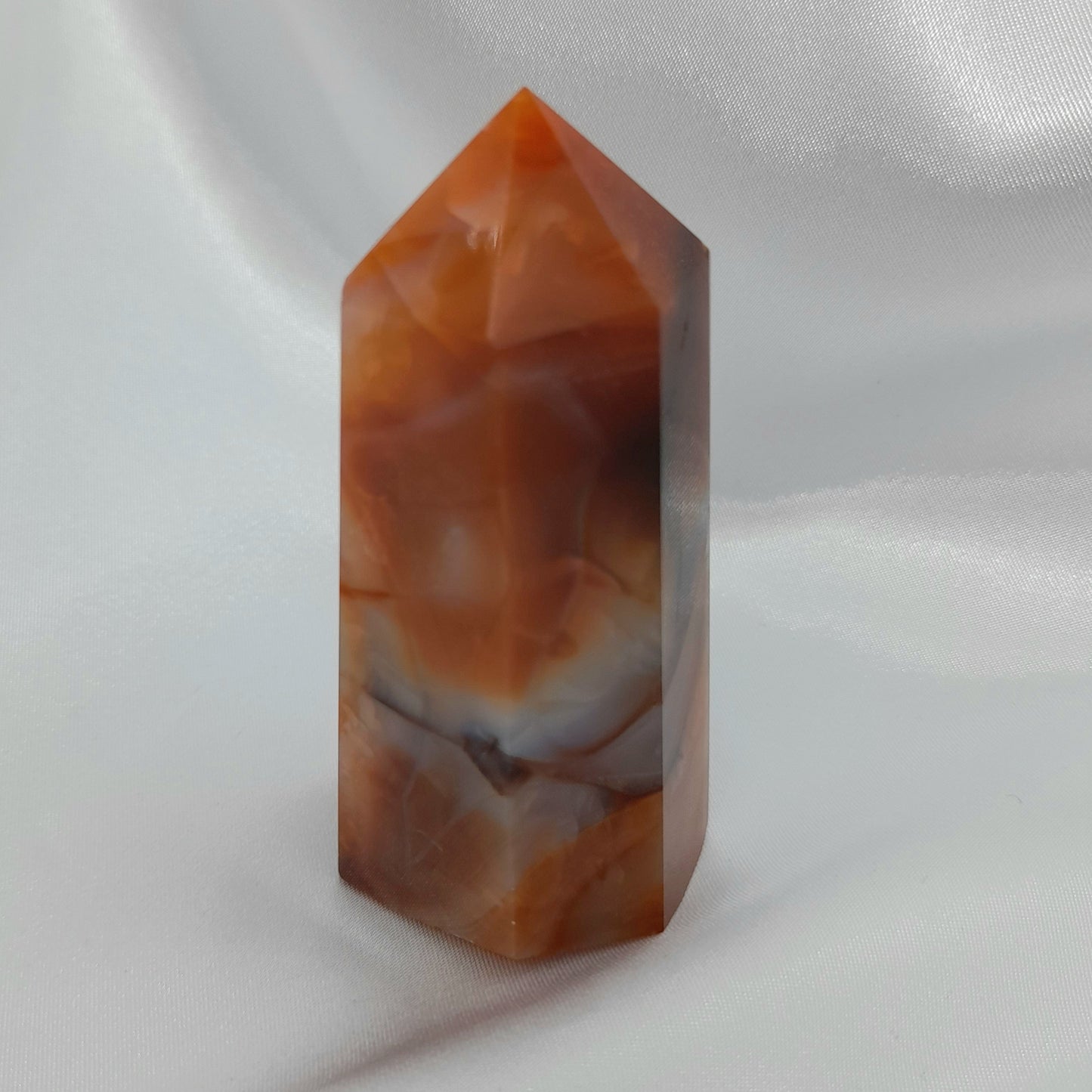 Carnelian Point #2 Crystal - Motivational Energy, Love, Luck, and Transformation - Red Hue (Color Varies) - Approximately 8cm - Unique Natural Variations.