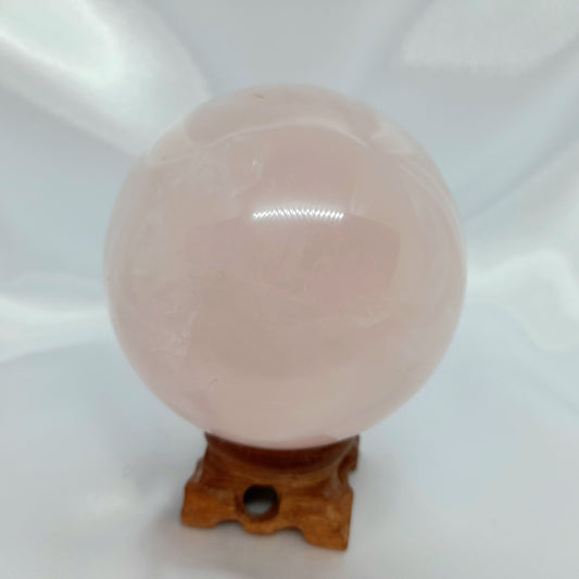 Rose quartz crystal ball